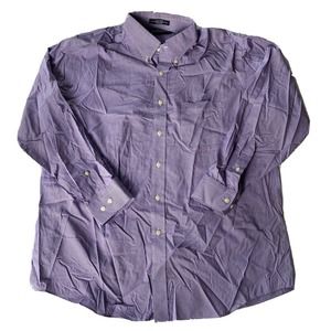 Kirkland Signature Mens Check Non Iron Purple Button Down Dress Shirt Size 17-33